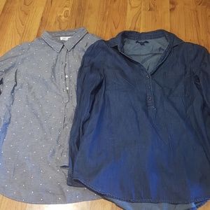Lot of 2 Old Navy Chambray Shirts